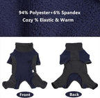 Winter Coat - Warm Fleece Dog Jacket, Windproof Pullover Jumpsuit, Fullbody Pajamas Onesie for Medium Large Dogs (Medium, Blue)