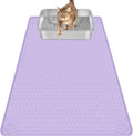 Silicone Cat Litter Mat for Litter Box 34”x22” Large Cat Mat, Purple | Waterproof, Non-Slip, Leak-Proof Rug Mat with Lip, Easy to Clean, Extra Large Litter Catcher Mat for Floor