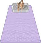 Silicone Cat Litter Mat for Litter Box 34”x22” Large Cat Mat, Purple | Waterproof, Non-Slip, Leak-Proof Rug Mat with Lip, Easy to Clean, Extra Large Litter Catcher Mat for Floor