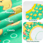 KYEESE Dog Pajamas Soft Dogs Clothes Pet Coat Velvet Dog Pajamas Small Sized Dogs Comfy Doggie Jammies Onesie Stretchy Doggie Pjs Pet Costume with Yellow Ducks Pattern, Small