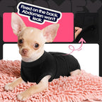 FUAMEY Dog Recovery Suit Male,Dogs Surgery Neuter Suits Puppy Spay Shirts | for Female Protect Dog's Skin Anti Licking Abdominal Wounds Doggie Onesie Pet Bodysuit Alternative to Cone Black L