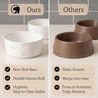 Ceramic Dog Bowl Set of 2 w/ Anti-Skid Base 6.5"W x 2.5"H, 3.8 Cup Capacity | Thick Ceramic, Dishwasher Safe, Anti-Skid Rubber Base, 3.8 Cups per Bowl, Ceramic Food & Water Bowls Set of 2 for Medium Dogs