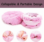 Cat Bed Tunnel Tube Toy Pink Plush | Collapsible Round Tunnels for Indoor Cats, Interactive Toys Play Tubes with Hanging Ball for Kitten, Puppy, Rabbit
