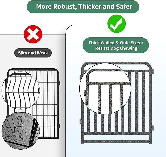 32 Inch Dog Playpen Outdoor, 8 Panels Puppy Playpen Heavy Duty Dog Play Pen Indoors, Rust Resistant Dog Pen for Large/Medium/Small Dogs, Dog Fence for RV Camping
