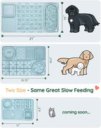 Slow Feeder Bowl for Dogs and Cats, Silicone Lick Mat & Snuffle Mat with Suction Cups - Interactive Puzzle Feeder, Slow Eating, Keep Busy and Reduce Vomiting (15.75" x 10.5" Mint Green)