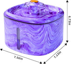 Cat Water Fountain Purple: Automatic Flower Pet Water Fountain for Cats Indoor-84oz/2.5L, Cute Cat Fountain for Drinking, LED Blue Light, Upgraded Ultra Quiet Pump, Gifts for Cats, Dogs (8Filters)