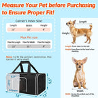 Petskd Small Pet Carrier 18"x13"x9.5" with Wheels Airline Approved, Black | for Southwest Airlines, Lockable Safety Zippers and Anti-Scratch Mesh, Pets Under 10 lbs