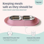 NomNom - Spill Proof Elevated Cat Bowls - Stainless Steel - Pink