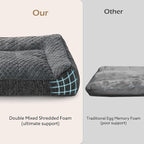JOEJOY XL Orthopedic Dog Bed for Large Dogs - Extra Thick Foam Pet Bed Sofa with Bolster Sides, Large Sized Dog Couch Bed with Removable Washable Cover, Non-Slip Bottom, Grey (45"x32")