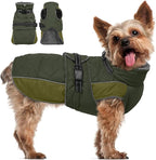 QBLEEV Warm Dog Jacket - Reflective, Adjustable Winter Coat with Turtleneck for Cold Weather, Waterproof Fleece Snowsuit for Small, Medium, Large Dogs