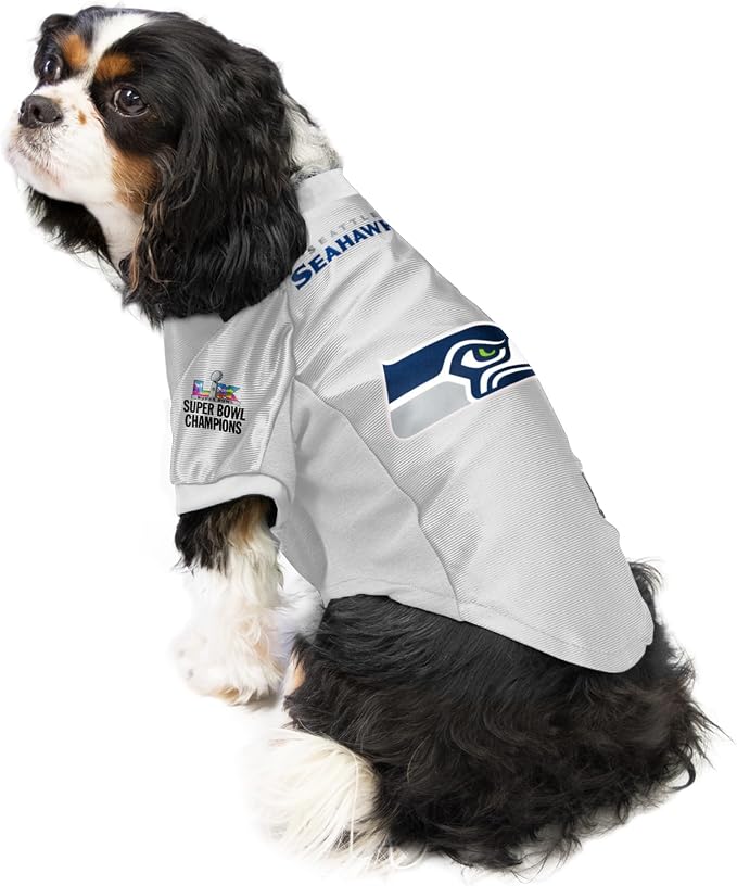 Littlearth NFL Super Bowl LX Champion Seattle Seahawks-Pet Stretch Jersey