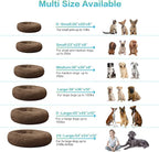 SAVFOX 36 inches Calming Donut Dog Bed - 3X Durable Plush Faux Fur, Machine Washable & Non-Slip, Fits up to 100 lbs, Brown