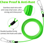jenico Dog Tie Out Cable: 25ft Dog Lead for Yard - Heavy Duty Chain Leash Outside for Small Large Dogs Up to 500 lbs - Outdoor Dog Runner Tether