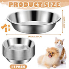 12Pcs Stainless Steel Cat Food Bowls, 5.5 Inch Shallow Cat Bowls | Replacement Whisker Fatigue Relief Cat Bowl, Cat Food Dish Bulk for Elevated Stand, Dishwasher Safe for Small Dogs and Cats