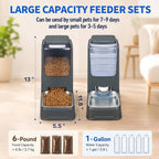 2 Pack Automatic Cat Feeder and Water Dispenser Set with Dog Stainless Steel Feed Bowl Pet Gravity Self Feeding and Waterer Large Capacity for Small Medium Large Dogs Puppy Kitten