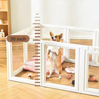 Clear Acrylic Dog Playpen Transparent Dog Playpen Indoor, Easy Assemble Clear Pet Pen for Puppy Bunny Cat Pig, Sturdy & Easy Cleaning Plastic Dog Puppy Fence