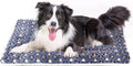 Mora Pets Dog Bed Crate Pad Ultra Soft Pet Bed with Cute Star Print Washable Crate Mat for Large Medium Small Dogs Reversible Fleece Dog Crate Kennel Mat Cat Bed Liner 35 x 22.8 inch Dark Blue
