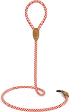 Mile High Life Dog Leash with Genuine Leather Connection, 6 FT/5 FT/4 FT | Rope Leash, Heavy Duty 360° Swivel Metal Clasp, for Small Medium & Large Dogs (Red Khaki, 72 Inch)