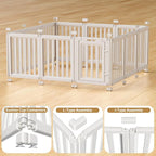 Dog Playpen, Clear Dog Pen, Dog Pen Indoor, Easy to Install and Remove Dog Play Pen, Puppy Playpen Suitable for Dogs, Cats,Dog Playpen Indoor (White, 23.6 inch Height, 12 Panels)