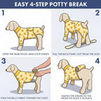 Spark Paws Dog Surgery Recovery Suit – Dog Recovery Suit After Surgery, Anti-Lick Dog Onesie, Abdominal Wound Protector, Soft Cone Alternative for Spay Neuter Male Female Pet Recovery - Sunshine - 2XL
