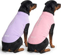 Spark Paws Sunblock Dog T-Shirt, SPF30 Protection, Lightweight Breathable Quick Dry for Dogs with Sensitive Skin - Purple & Pink (Set of 2) - 4XL