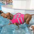 Kuoser Reflective Dog Life Jacket, Dog Life Vest for Swimming Boating | Adjustable Pet Lifejackets, High Flotation Doggie Swimsuit with Rescue Handle for Small Medium Large Dogs