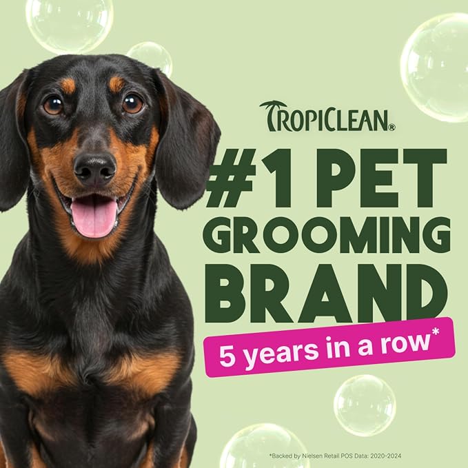 TropiClean Deodorizing Dog Shampoo for Smelly Pets, Professional Dog Shampoo, Long Lasting Odor Control, Puppy Safe, USA Made, Berry Scent, 1 Gal