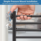 Malier Indoor Dog Gate with Door, 34-55" Extra Wide Full Metal Pet Gate Short Dog Gate for Stairs, Pressure Mount 14'' Tall Small Puppy Low Gate Easy Step Over for Doorways