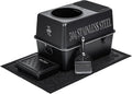 304 Stainless Steel Cat Litter Box, Fully Enclosed Leak-Proof & Rust-Proof Top-Entry XL Litter Box with Metal Scoop, Litter Mat, Side Clamps & Handles for Large Cats (Black, XX-Large)
