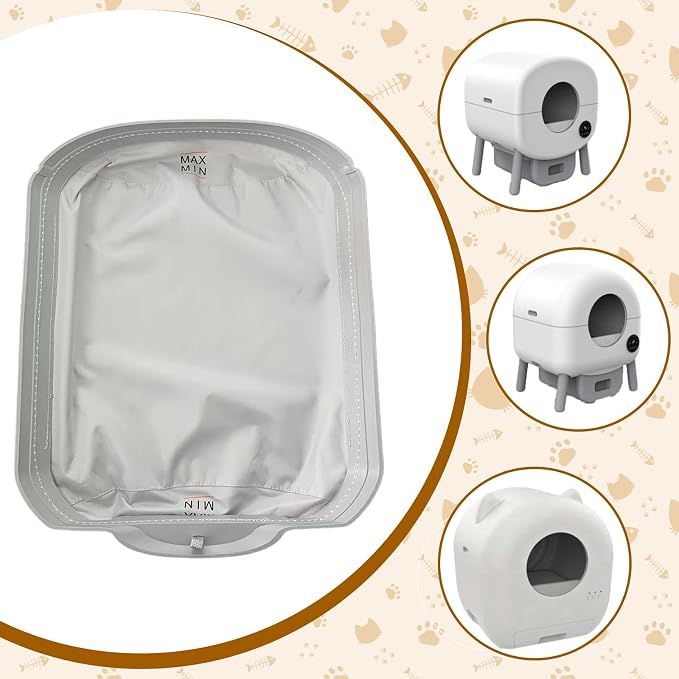 Gralara Automatic Cat Liner Tray Cat Litter Accessory, Practical and Reusable Pet Supplies, Water Resistant Soft Mat, Easy to Install Pet Litter Box Cleaning Parts