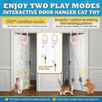 Interactive Cat Toy, Electric Cat Teaser, Door Clip, 2 Motion Modes | 360° Rotation • Random Jumping • Type-C Rechargeable • Door Clip Design • For Indoor Cats