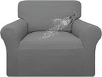 Easy-Going 100% Waterproof Oversized Chair Couch Cover, Stretch Sofa Cover | Dual Waterproof Sofa Slipcover, Leakproof Furniture Protector Against Stain Spill from Kids, Pets, Dog, Grey