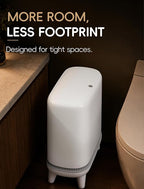 Small Bathroom Trash Can with Lid, Dog Proof Slim Press Top Garbage Can, White Plastic Narrow Waste Basket, for Bathroom Bedroom Office Raised Legs 4.8 Gal with 1 Roll 15 Trash Bags