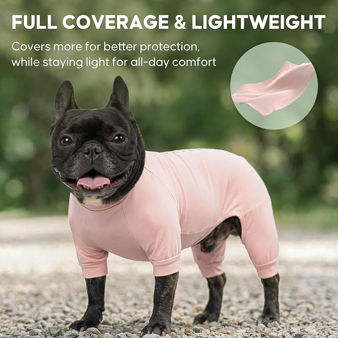 KYEESE UV Protection Dog Shirt, UPF 50+ Cooling Summer Jumpsuit for Small Medium Dogs, Breathable Reflective Shedding Control Dog Sun Shirts, Quick-Dry Dogs Onesie Pet Clothes, Pink, XL