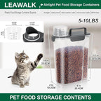 LEAWALK 5Lbs /6Qt/5L Airtight Cat Dog Food Storage Container with Upgraded Large Nozzle BPA-Free, Pet Food Storage Containers for Rice, Grain, Pet Food, Flour, Dog Treat Storage-2 Pack （Pink & Black）