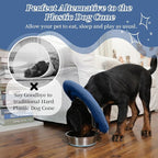 IDOMIK Dog Recovery Collar, Waterproof Soft Dog Cone After Surgery | Comfy Protective Elizabethan Collar Alternative for Dogs Cats, Adjustable Pet Neck Donut Cone Anti-Licking Wounds,Navy,L