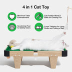 VETRESKA 4 in 1 Cat Toys Mini Pool Table, Gift for Cats, Feather Wand Toy Cat Billiard Ball Puzzle Toy, Pool Table with Scratching Post, Cat Interactive Exercise Play Rest Beds & Furniture | Cats Toys Gift, Feather Wand Toy Cat Billiard Ball Puzzle Toy...