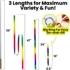 Forever Stick with Cat Toys and Strings Bundle - The Unbreakable Cat Wand Toy, Durable Cat Toy Wand, Extra Long Cat String Toy, Cat Fishing Pole Toy for Bored Indoor Adult Cats, Cat Stick Toy