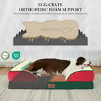 Comfort Expression Orthopedic Dog Beds for Large Sized Dog with Bolster | Waterproof Dog Couch Bed with Washable Cover & Non-Slip Bottom, Supportive Egg Crate Foam Large Pet Bed, 36x27 Inch