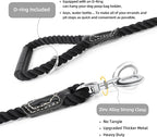 Mile High Life Dog Leash Braided Cotton Rope w/Leather-Wrapped Ends/Handle | Rust-proof 360° swivel clasp, Heavy-duty for medium/large breeds. Great for weddings, daily walks (4 FT, 1/2", Black)