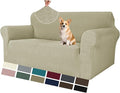 MAXIJIN Loveseat Cover Sofa Covers (55"-69"), 1-Piece Stretch Couch Covers for 2 Cushion Couch Love Seat Slipcover with Elastic Bottom for Kids,Dog (Loveseat, Diamond Pattern Khaki)