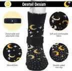 SCENEREAL Anti Slip Dog Socks to Prevent Licking Paws for Hardwood Floors | Double Sides Dog Shoes Boots & Paw Protectors for Hot/Cold Pavement, Dog Grippy Booties for Small Medium Large Senior Dogs