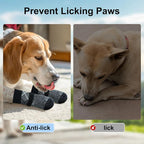 BEAUTYZOO 6PCS Dog Socks to Prevent Licking Paws, Anti Slip Dog Shoes for Hot Pavement Hardwood Floors, Traction Control Toe Grips Boots & Paw Protectors for Small Medium Large Senior Dogs, Grey M
