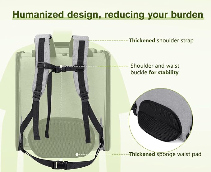 Pecute Cat Backpack with Widened Interior Space, Upgraded Dog Backpack Carrier with Various Ways to Carry, Pet Backpack with Breathable Mesh, Pet Travel Carrier with Soft Padded, Reinforced Support | Breathable Mesh, Reinforced Support, Various Carry W...