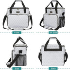 BAGLHER Dog Travel Bag, Pet Travel Bag (ALL Pet Travel Supplies), With 2 Pet Food Containers and 2 Collapsible Silicone Bowls; Essential Kits for Pet Travel DLwhite