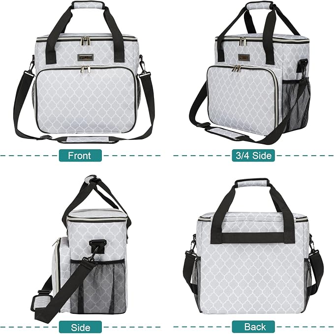 BAGLHER Dog Travel Bag, Pet Travel Bag (ALL Pet Travel Supplies), With 2 Pet Food Containers and 2 Collapsible Silicone Bowls; Essential Kits for Pet Travel DLwhite