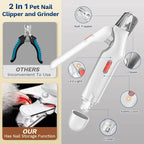 2-in-1 Dog & Cat Nail Clippers and Grinder with Catcher & 2 LED Lights | Stainless Steel Blade, Safety Guard, Type-C Rechargeable Low-Noise Grinder for Small, Medium & Large Pets