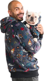 Spark Paws Dog Hoodie – Premium Dog Sweater for Small, Medium, and Large Dogs | Warm Outfits for French Bulldogs, Pitbull, Puppy, Winter Jacket Alternative - Rock and Roll - S