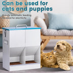 Automatic Cat Feeder for 2 Cat, 42cups/10L Automatic Pet Feeder for Dogs and Cats, Multiple Cats Feeder Outdoor Large Capacity Galvanized Steel Gravity Pet Dog Dry Food Dispenser (10L)