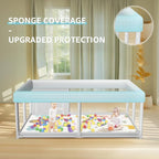 Hiaksedt Baby Playpen with Mat 65 "x 50 ", PlayPen for Babies and Toddlers | Sturdy Safety Play Yard for Indoor & Outdoor with Zipper Gates